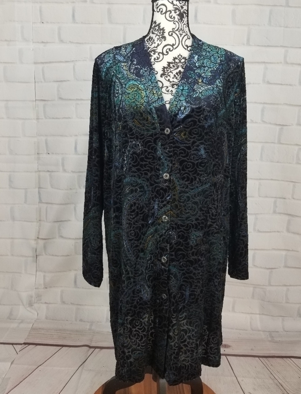 Susan Graver burnout floral stretch knit dress